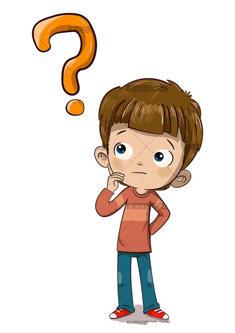 Child Thinking With A Question Or Doubt Illustrations From Dibustock