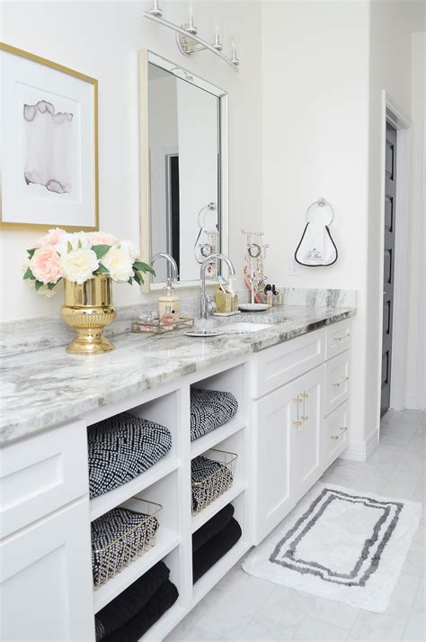Glam Gold And White Master Bathroom Refresh Monica Wants It