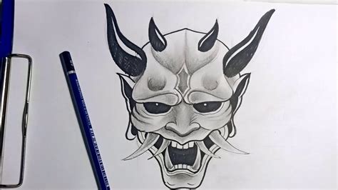 Hannya Drawing How To Draw A Hannya Mask For Tattoo Youtube Kulturaupice