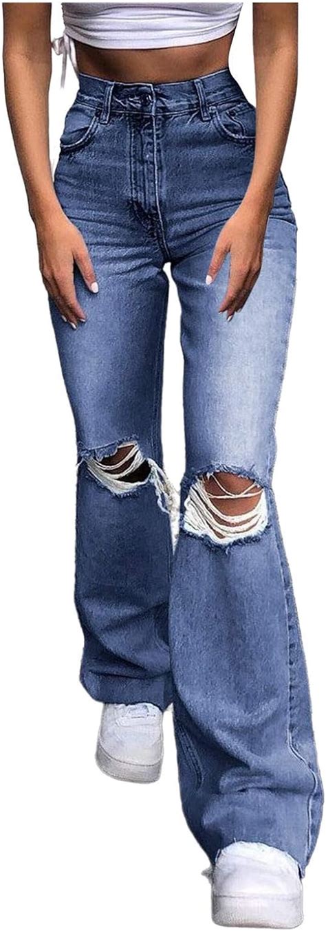 Odrd Y2k Jeans For Women Stretch Loose Ripped High Waisted Jeans Flare