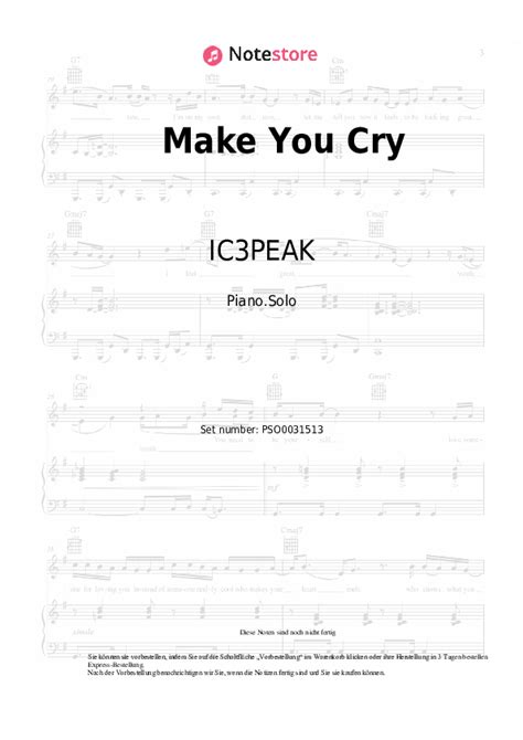 Ic3peak Make You Cry Noten Für Piano Downloaden Für Anfänger Klavier