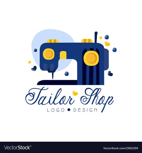 Tailor Shop Logo Design Emblem With Sewing Vector Image