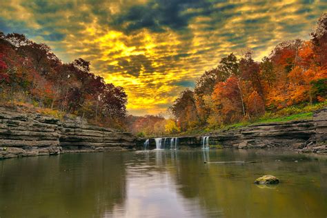Autumn Sunrise Cataract Falls Photograph By Randall Branham Pixels