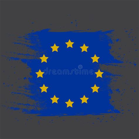 Flag Of Europe Flag Of European Union Brush Painted Flag Of Europe