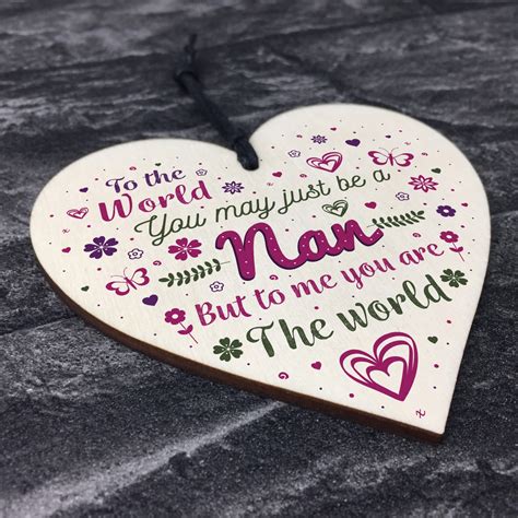 Buy personalised gifts for nan and get the best deals at the lowest prices on ebay! NAN Birthday Christmas Gift Handmade Wood Heart Sign Keepsake