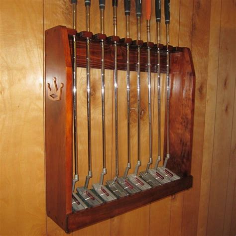 Wood Floor Or Wall Rack Golf Clubs Display Irons Putters For Etsy