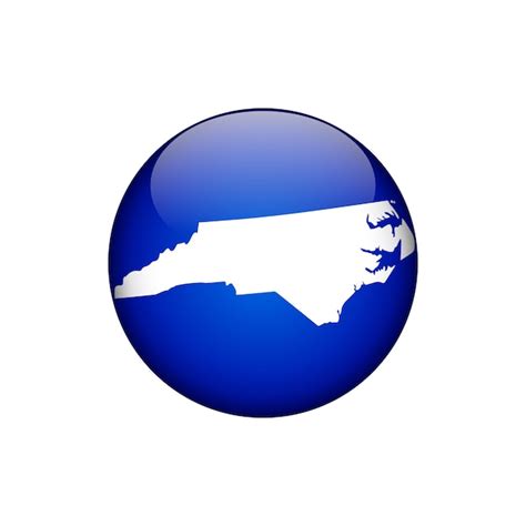 Carolina Do Norte Botão Círculo Estados Dos Eua Mapa ícone Modelo