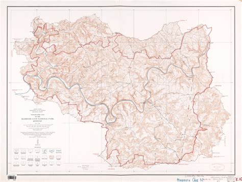 Topographic Map Of The Mammoth Cave National Park Kentucky Surveyed