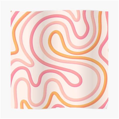 Cute Pink Abstract Swirl Retro 70s Poster By Trajeado14 Redbubble