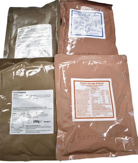 British Army Military Ration Pack Meal Pouch Various Menus