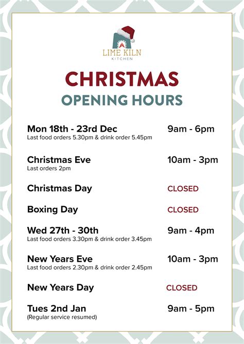 Christmas Opening Hours 2023 Thetford Garden Centre