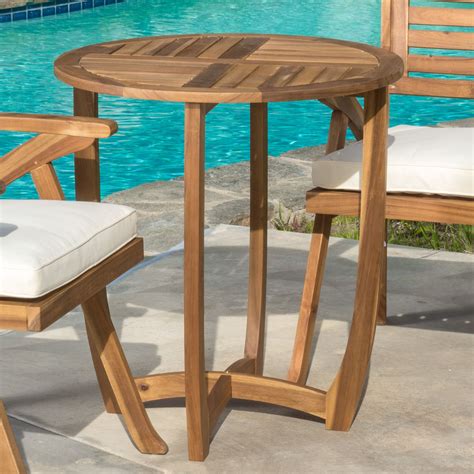 Coronado Outdoor Round Acacia Wood Accent Table By Brown Ebay