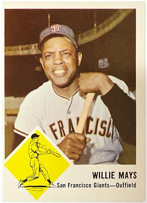 Willie Mays 1963 Fleer San Francisco Giants Baseball Card Hof Kbk