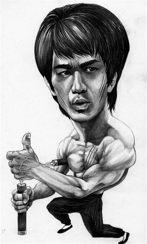 Bruce Lee Caricature Art Funny Caricatures Celebrity Caricatures