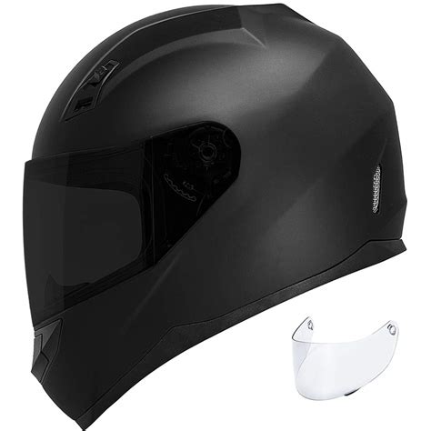 Buy Gdm Dk 140 Motorcycle Helmet Full Face Matte Black Tinted And Clear