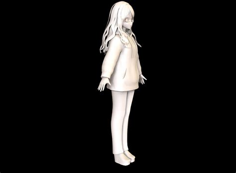 3d Model Anime Girl Low Poly Character 18 Vr Ar Low Poly Rigged
