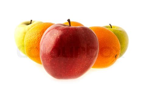Orangen Und Apfel Stock Bild Colourbox
