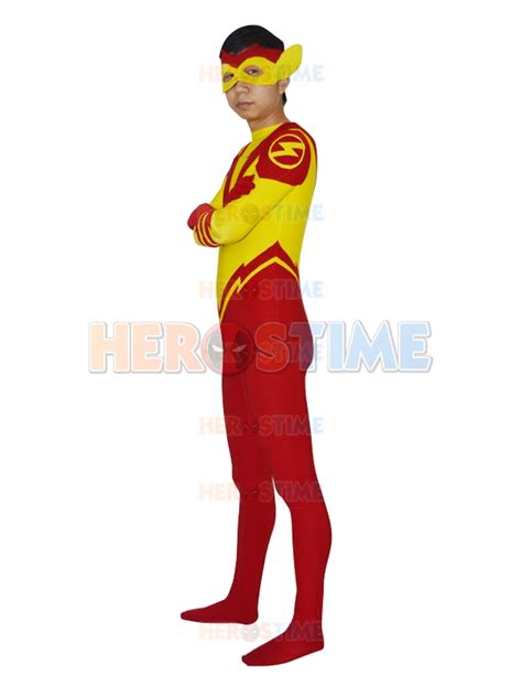 Kid The Flash Justice Superhero Costume Lycra Spandex Zentai Catsuit