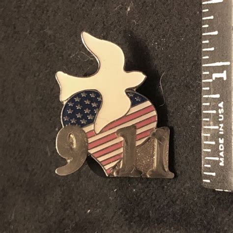 911 Pin Dove And Heart American Flag Ebay