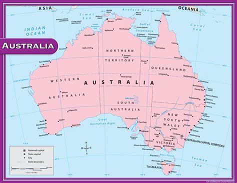 Australia Map Chart Tcr7653 Teacher Created Resources