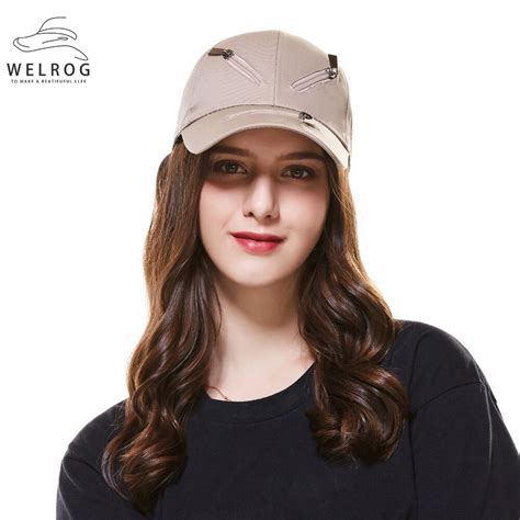 welrog baseball caps for women hip hop caps men zipper decoration spring summer sun hats for
