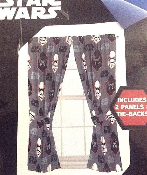 Star Wars Episode 7 Bedroom Curtain Panels 1 Set Of 2 With Tie Backs