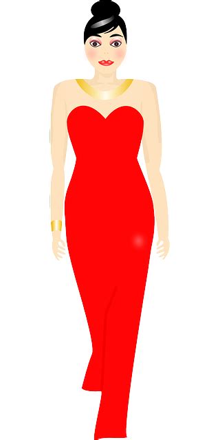 Free Vector Graphic Woman Dress Red Catwalk Gown Free Image On