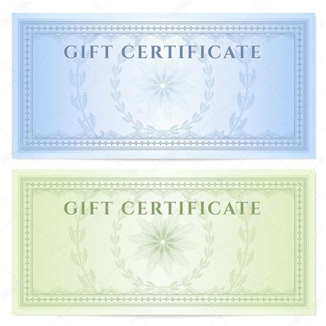 T Certificate Voucher Template With Guilloche Pattern Watermarks