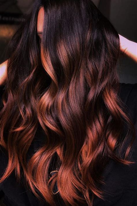 Stunning Examples Of Balayage For Dark Hair Pics Balayage Hair Copper Hair Styles
