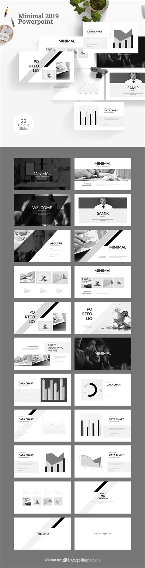 Freepiker Minimal 2019 Powerpoint Template