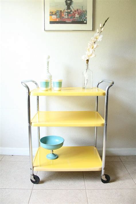 Walmart.com has been visited by 1m+ users in the past month Vintage Yellow Rolling Cosco Server Cart - Mid Century ...