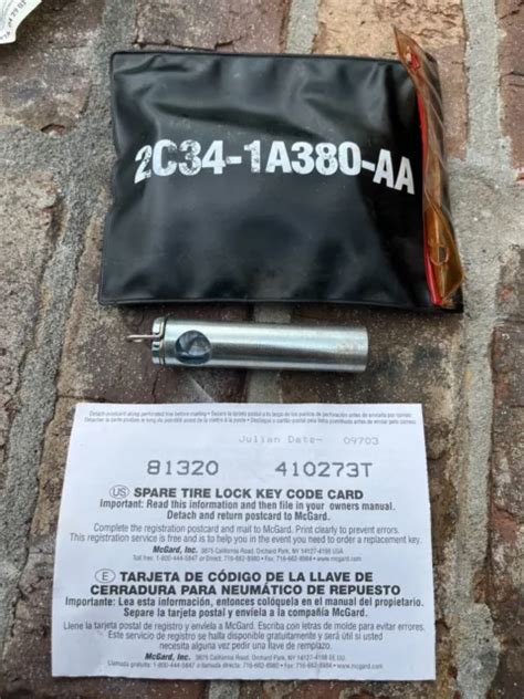 Ford F250 Super Duty Spare Tire Wheel Lock Oem With Key Code Card 2c34
