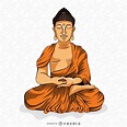 Buda meditando ilustración - Descargar vector