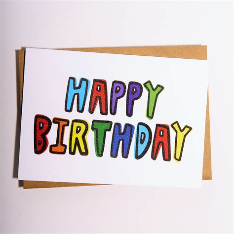 Happy Birthday Alphabet Card Etsy Uk