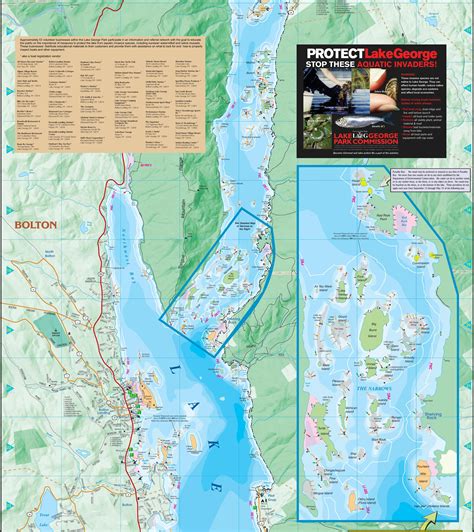 Lake George Boating Map Mammoth Mountain Trail Map
