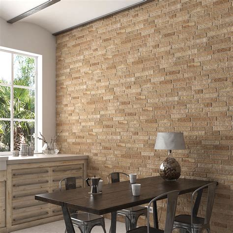Michigan Ocre Rustic Brick Effect Tiles 170 X 520mm