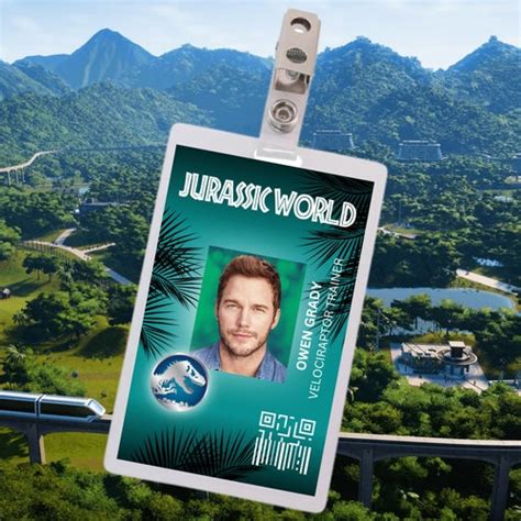 Owen Grady Jurassic World Cosplay ID Badge Jurassic Park Etsy