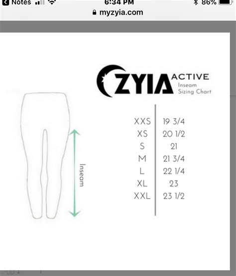 Zyia Bra Sizing Guide