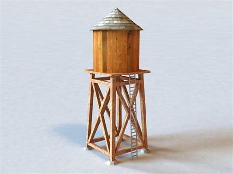 Housing Wooden Water Tower Free 3d Model 3ds Open3dmodel