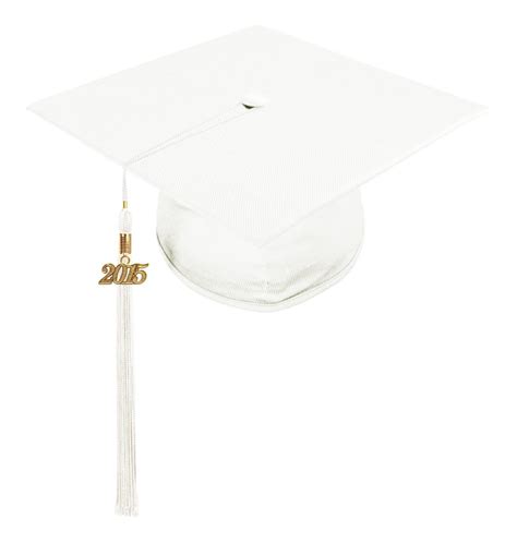 Shiny White High School Cap And Tassel Graduation Caps