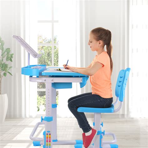 When you are so specific about your needs, why not the needs of your kids are specified too? Adjustable Blue Children's Study Desk Table Chair Set ...