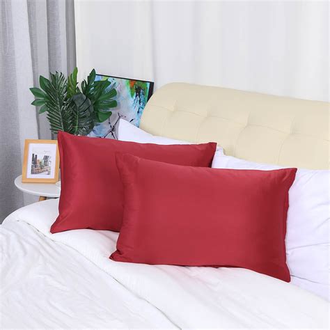 2 Pack King Size Satin Pillowcases Zippered Silky Pillow Cases Cover