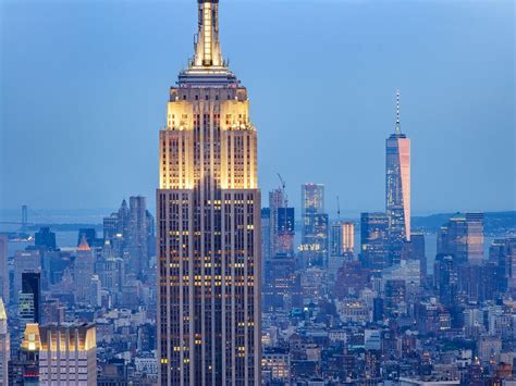 Wallpaper The Empire State Building Lights New York City Usa