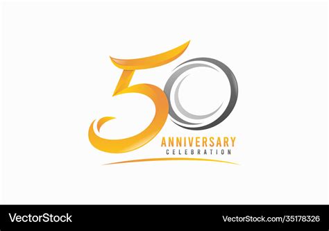 50 Th Anniversary Symbol Logo Design Modern Vector Image