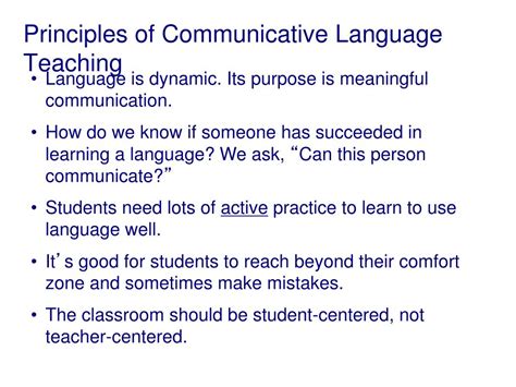 Ppt Principles Of Communicative Language Teaching Powerpoint