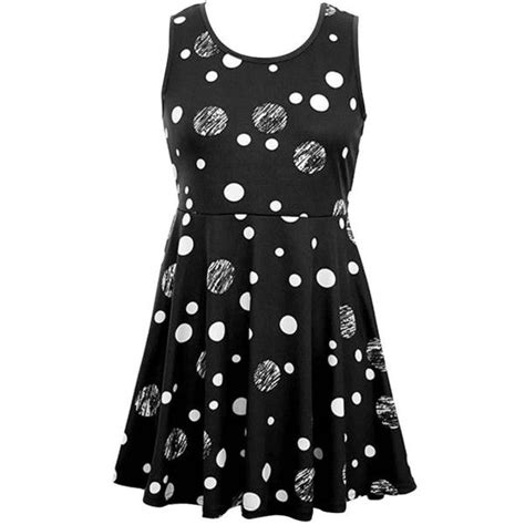 black and white sleeveless polka dot and circle dress circle dress white and black polka dot