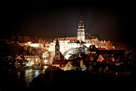 Czech Krumlov At Night Free Stock Photo Public Domain Pictures
