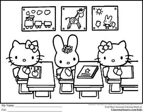 full size hello kitty coloring pages - Clip Art Library