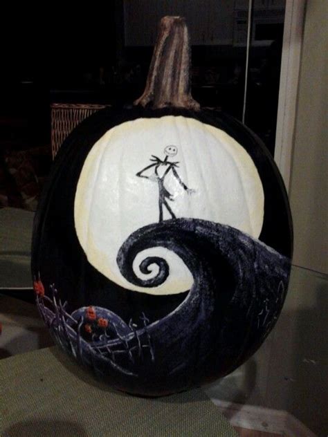 Pumpkin Painting The Nightmare Before Christmas Scene By Courtney