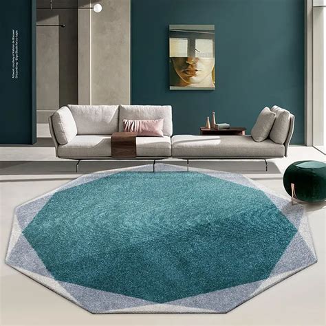 Modern Round Area Rugs Amazing Nonagon Shape For Interior Living Room